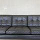 Vintage Danish retro Svend Skipper 3 person sofa in black leather 1960s
