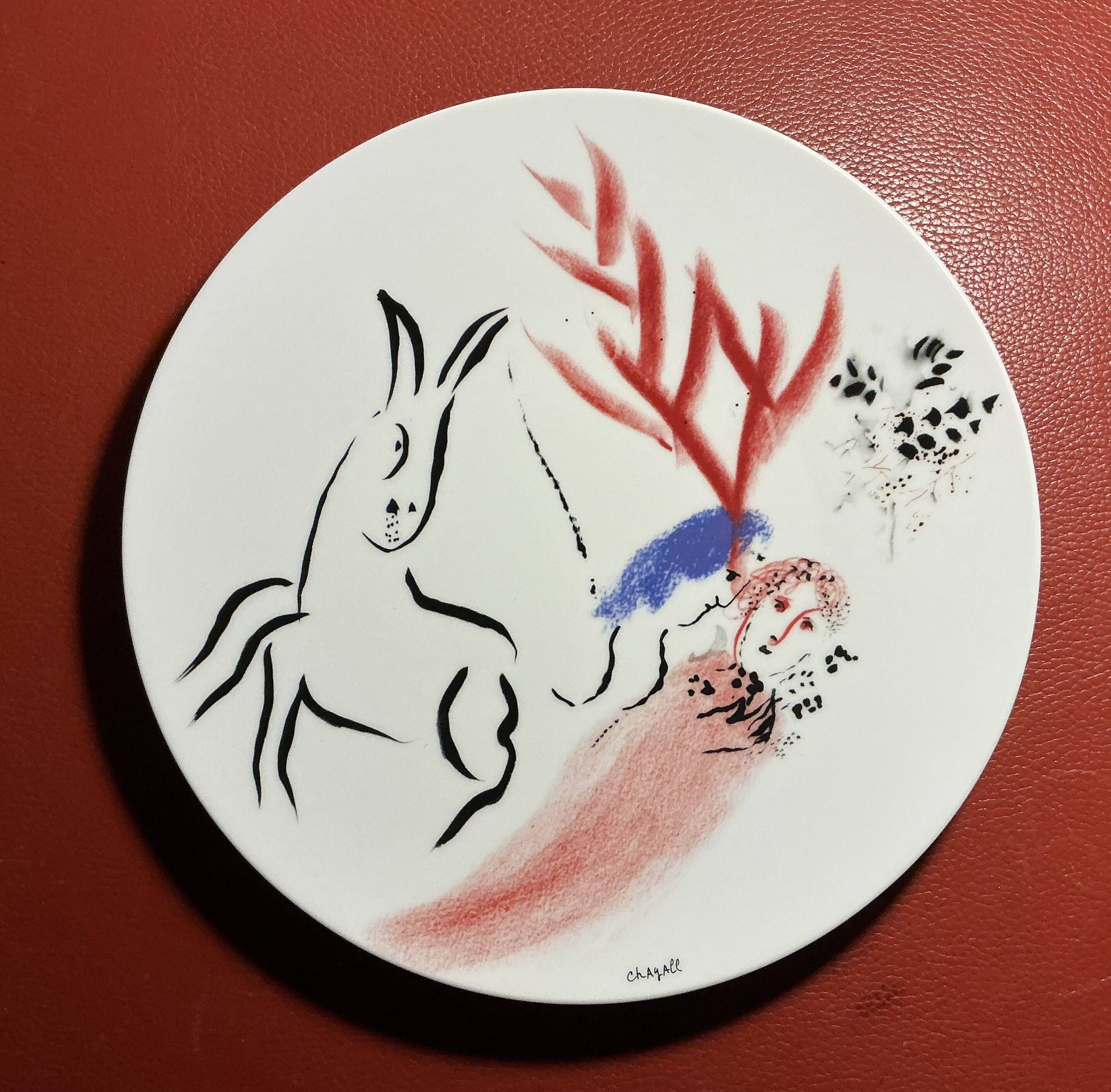Bernardaud box of 6 Limoges porcelain plates Marc Chagall