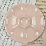 Set of 6 vintage Digoin powder pink oyster plates