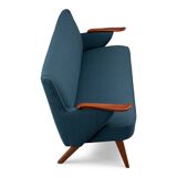 Danish reupholstered blue sofa by Johannes Andersen for CFC Silkeborg, 1960s