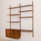 Teak wall unit by Hansen Guldborg with a desk and a cabinet, Denmark, 60s