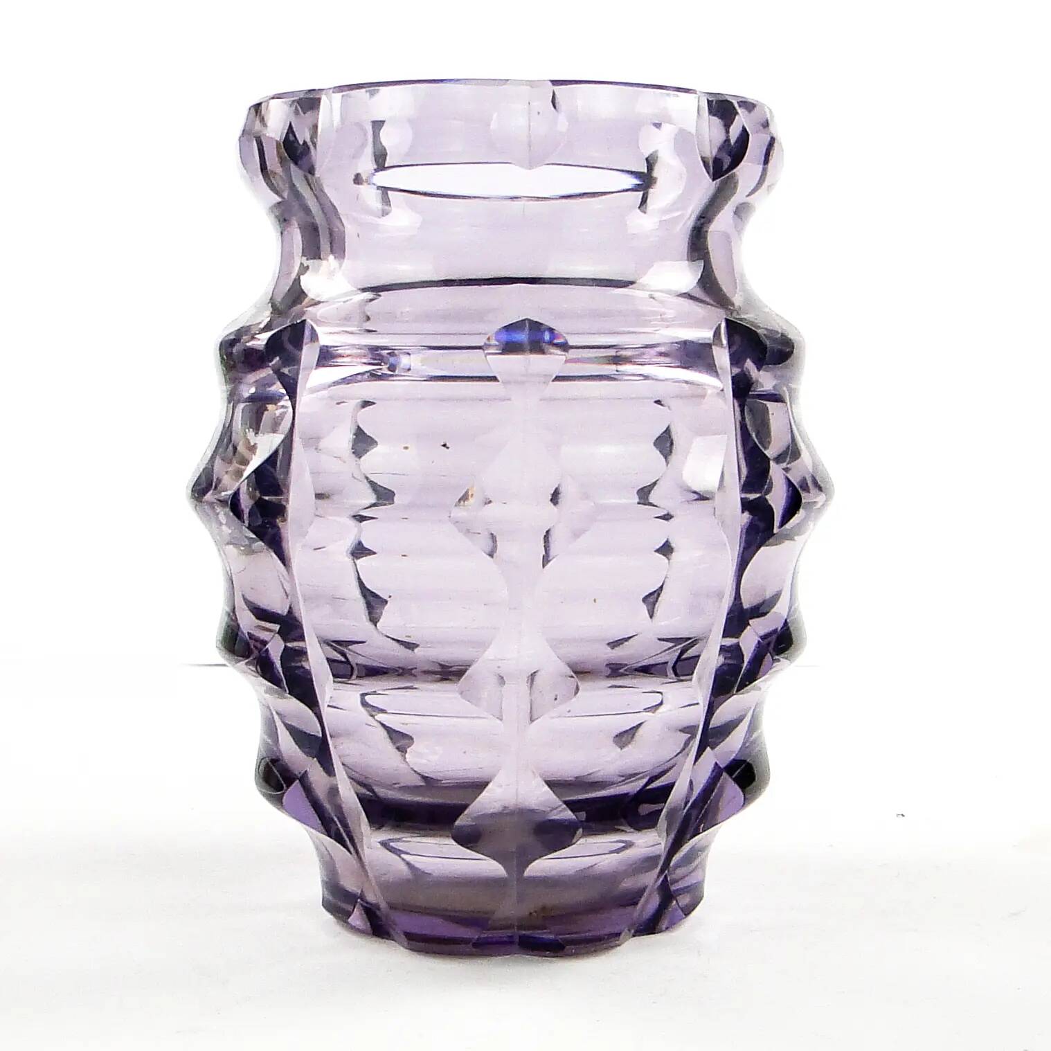 Art Deco vase, manganese crystal, Poland, 1930s