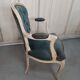 Louis XV armchair in old blue velvet