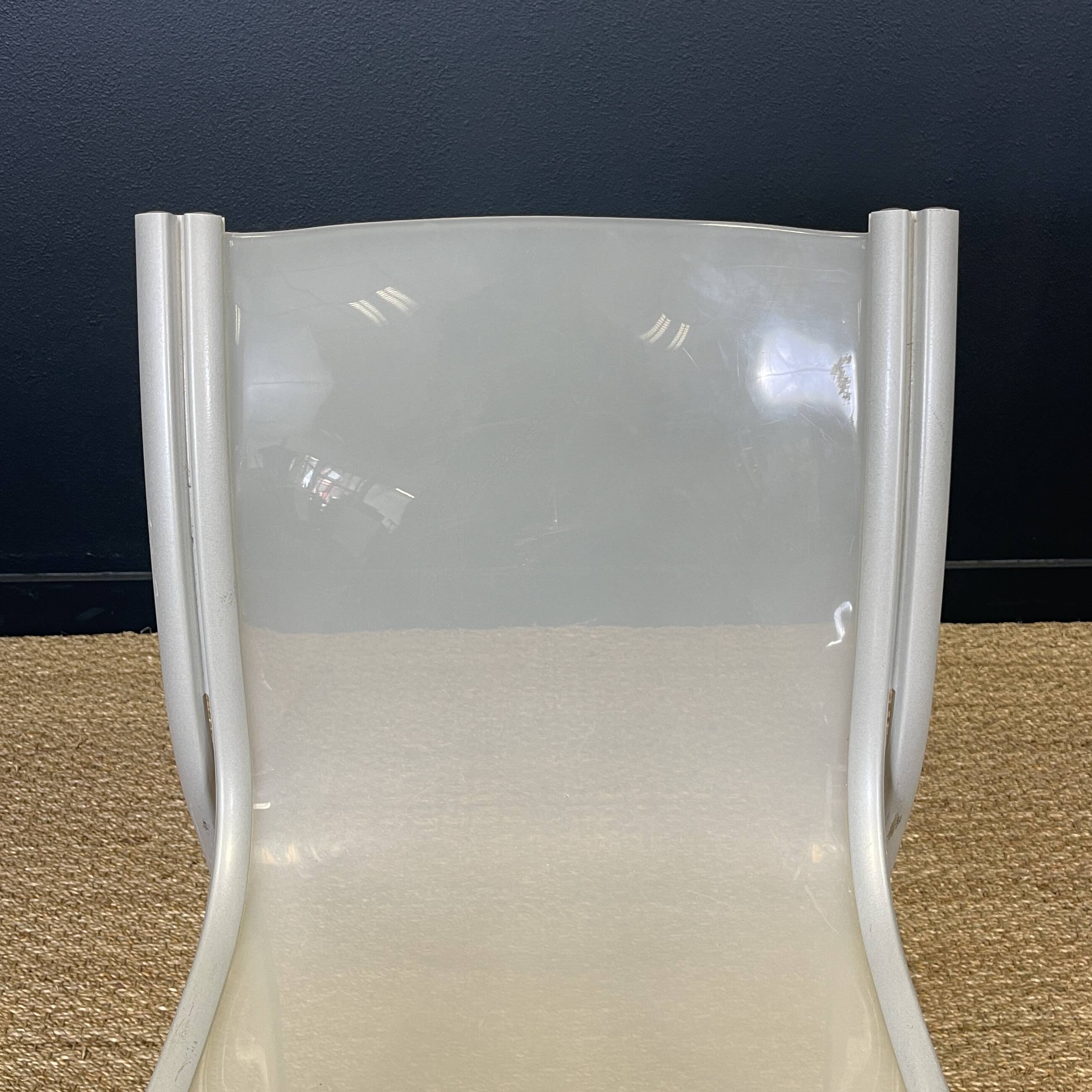 Set of 4 FPE chairs by Ron Arad for Kartell translucent grey 2000s Italy