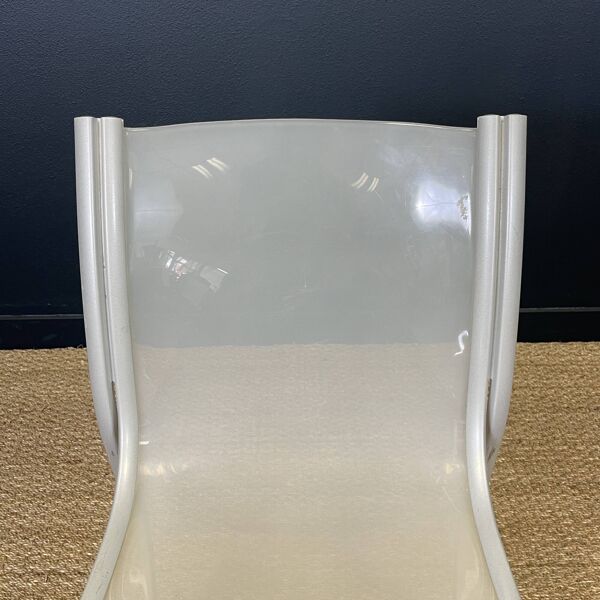 Ensemble de 4 chaises FPE par Ron Arad pour Kartell gris translucide années 2000 Italie