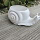 Cache pot zoomorphe " escargot " en céramique blanche 1970 1980