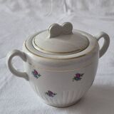 Covered sugar bowl half-porcelain Lunéville Keller and Guerin A587