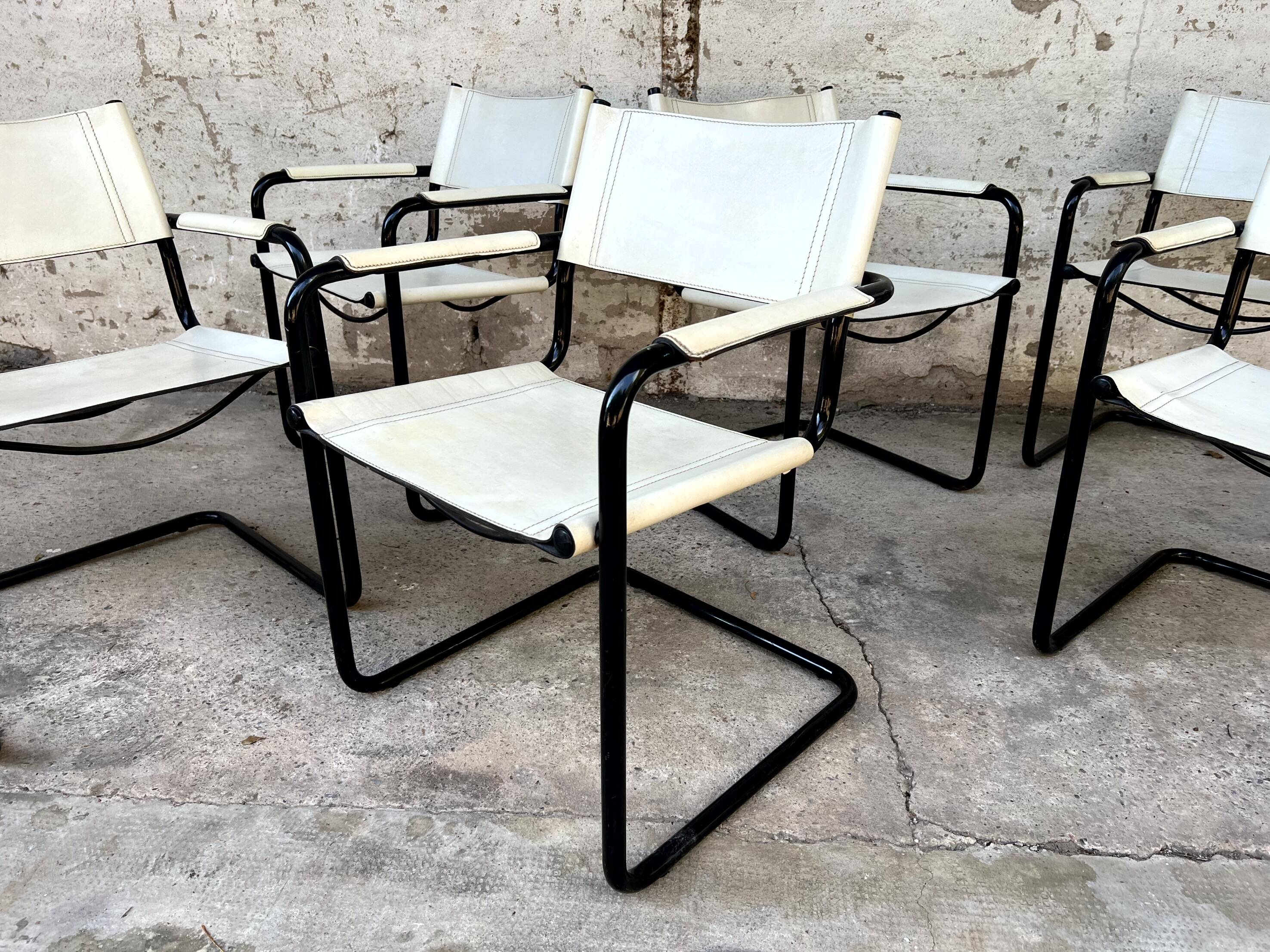 Set of 6 Mattego Grassi MG5 1970 vintage chairs