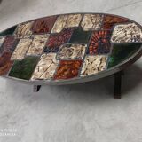 Ceramic and steel elliptical table