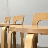 Mid-Century Modern High Stools K65 by Alvar Aalto for Artek, Finland, 2017, Set of 3