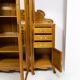Large Art Nouveau linen cupboard in oak and mirror - 1900-1920