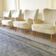 Ensemble de 4 fauteuils organic wingback chairs des années 50/60 vintage
