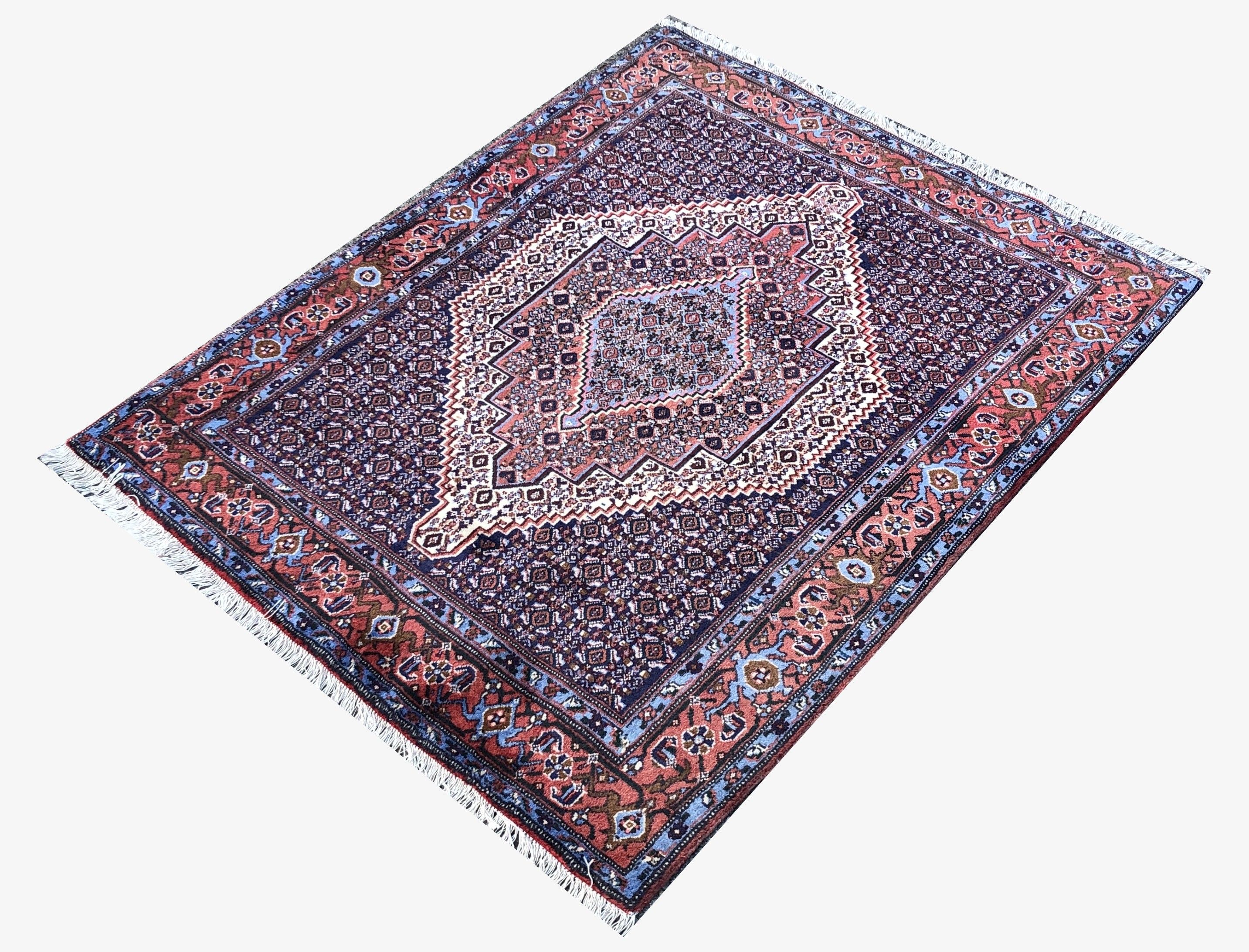 Oriental Persian Carpet Iranian Kurdish Tribe SENNEH : 1.25 X 1.60 M