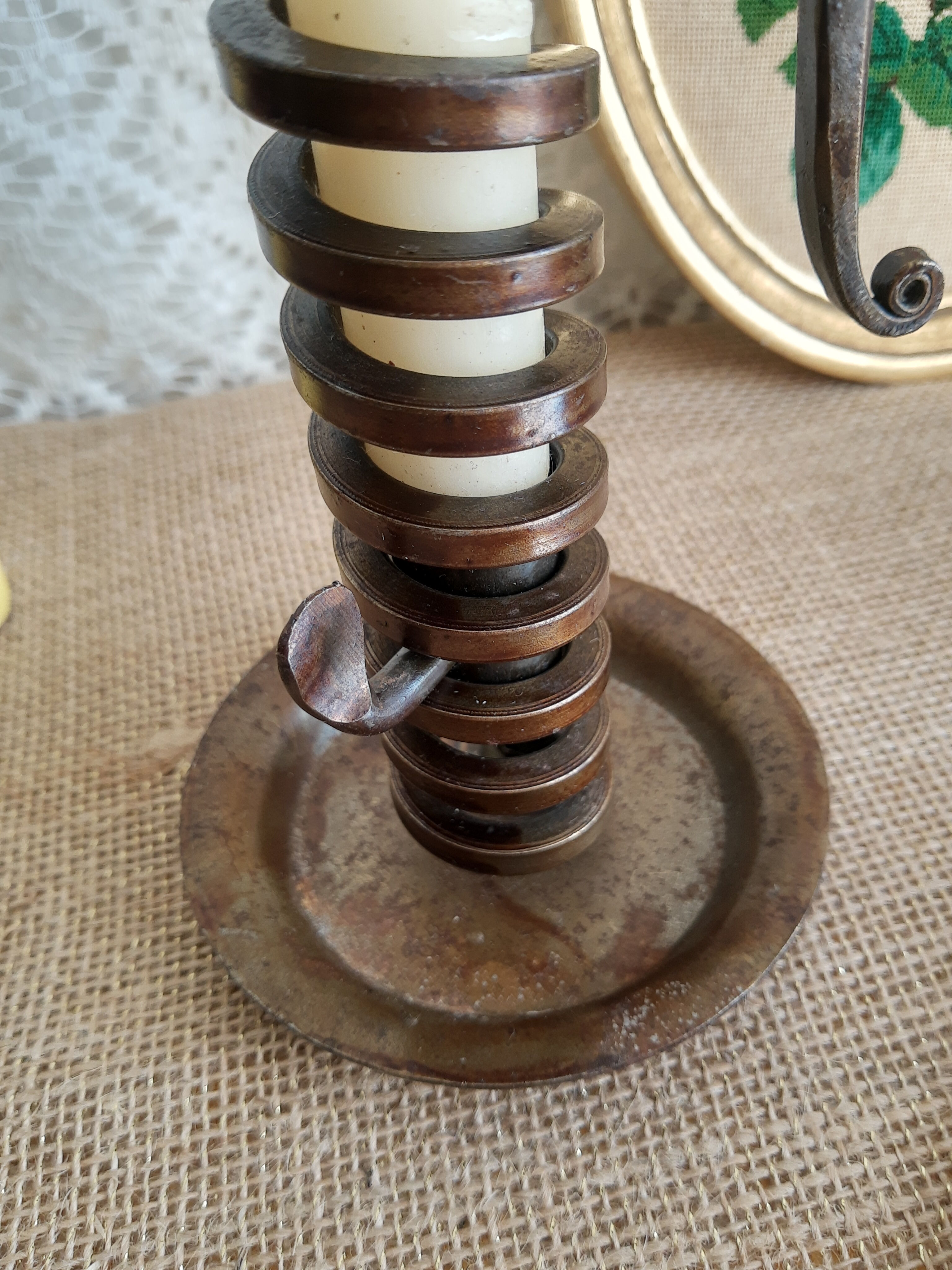 Spiral cellar rat candle holder - vintage