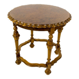 French round side table in burr walnut, 1920s