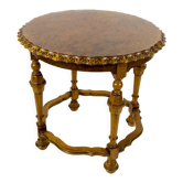 French round side table in burr walnut, 1920s