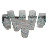 Set of 8 Arcopal glasses, Veronica model, Myosotis pattern