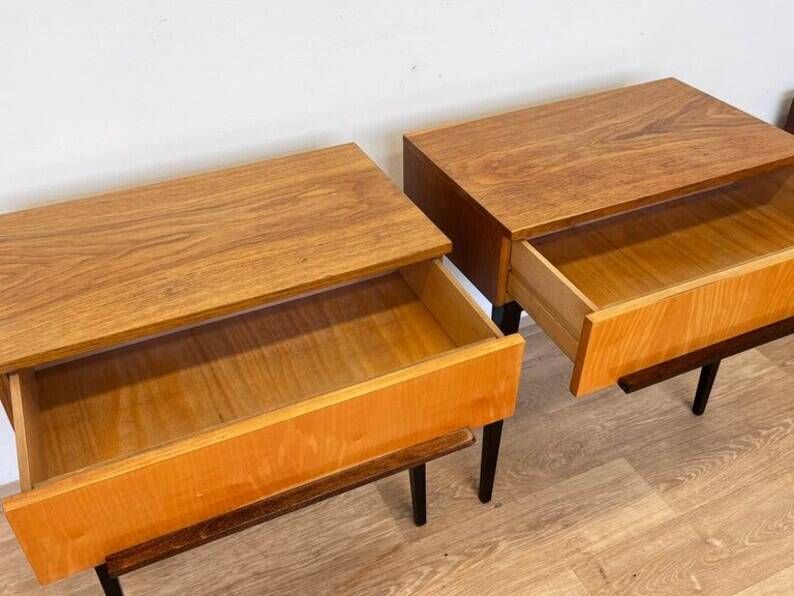 Pair of design wooden tables by UP Zavody - Czechoslovakia - 1940s