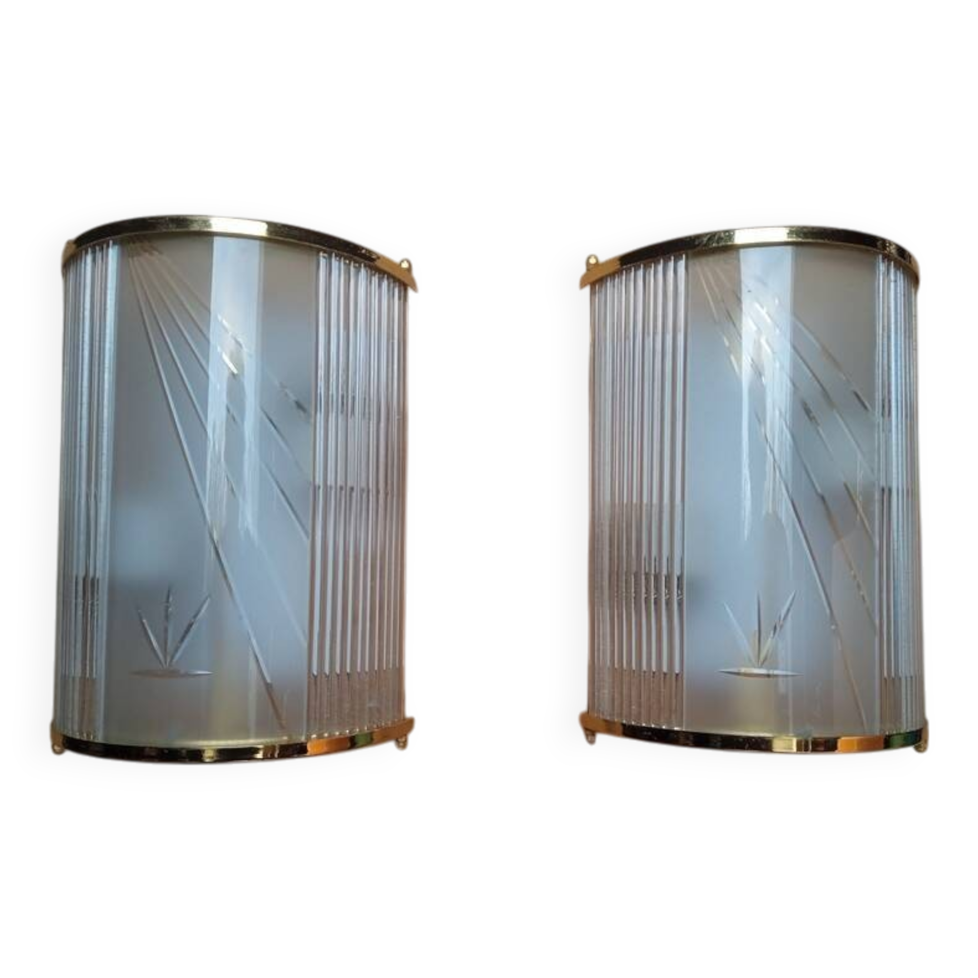 Pair of vintage Hollywood Regency wall lights, 1980s