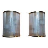 Pair of vintage Hollywood Regency wall lights, 1980s