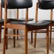 Set of 4 Scandinavian teak and leatherette chairs, 1960