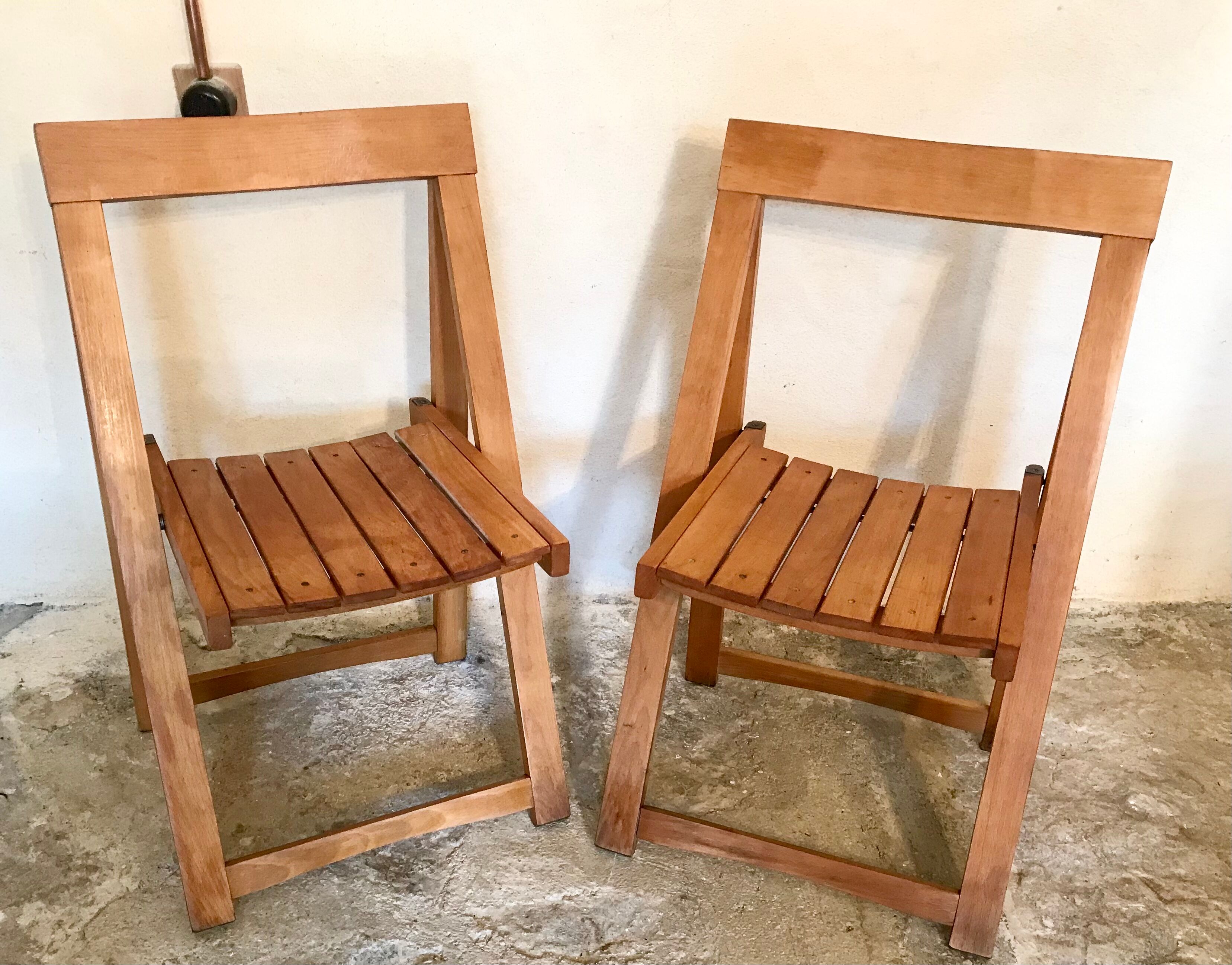 Pair of vintage folding chairs 1960's