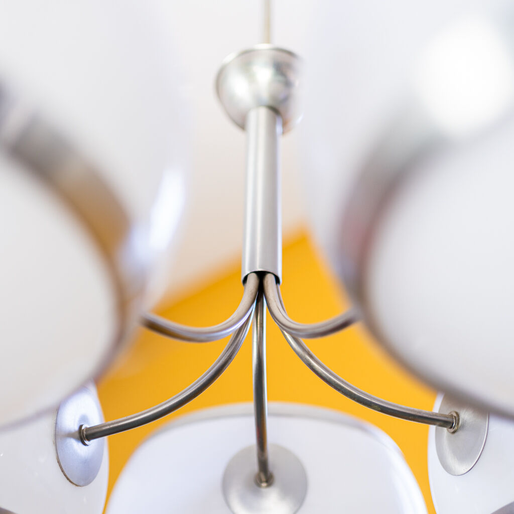 Chandelier 5 lights design 1960s vintage