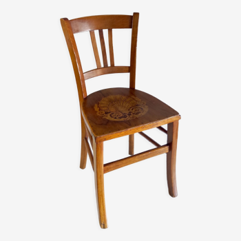 Bistro chair in solid beech – 50s/60s