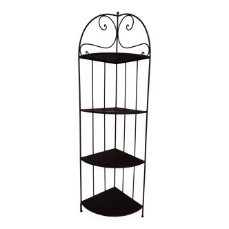 Corner furniture in iron with shelves.