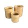 Trio of ancient pots in yellow glazed terracotta.