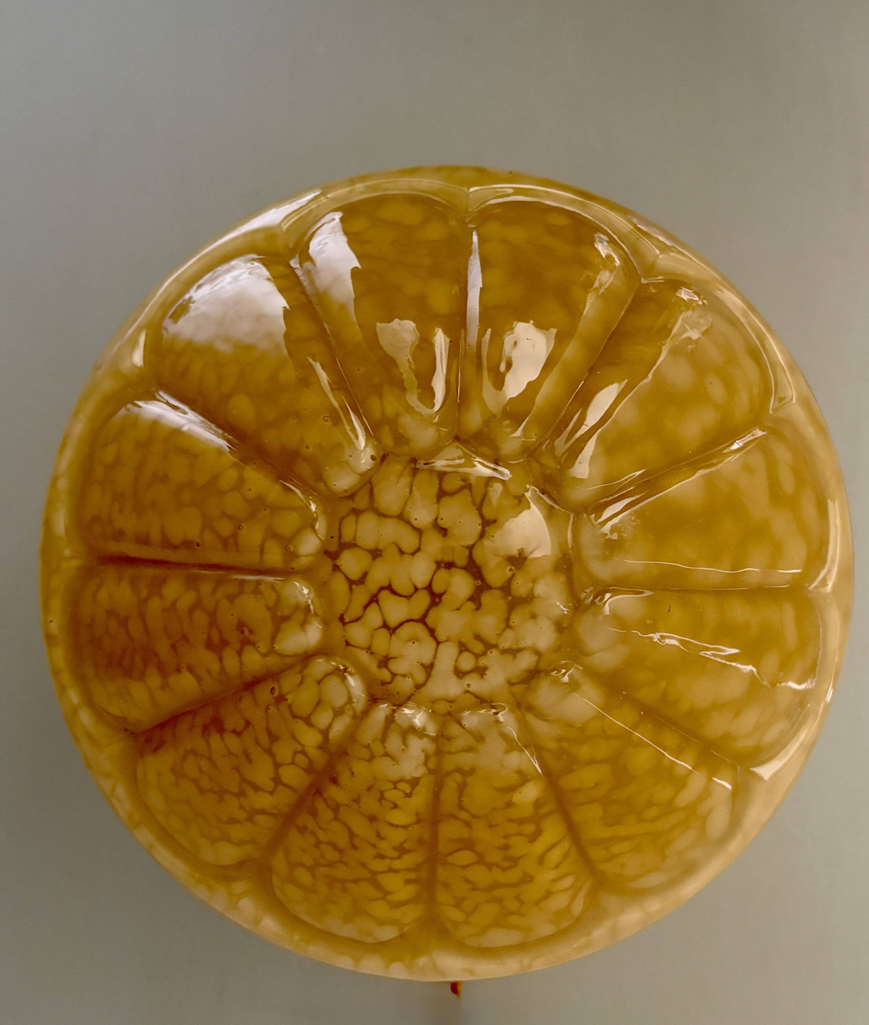 Vintage art deco globe wall or ceiling light in yellow Clichy glass
