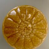 Vintage art deco globe wall or ceiling light in yellow Clichy glass
