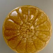 Vintage art deco globe wall or ceiling light in yellow Clichy glass