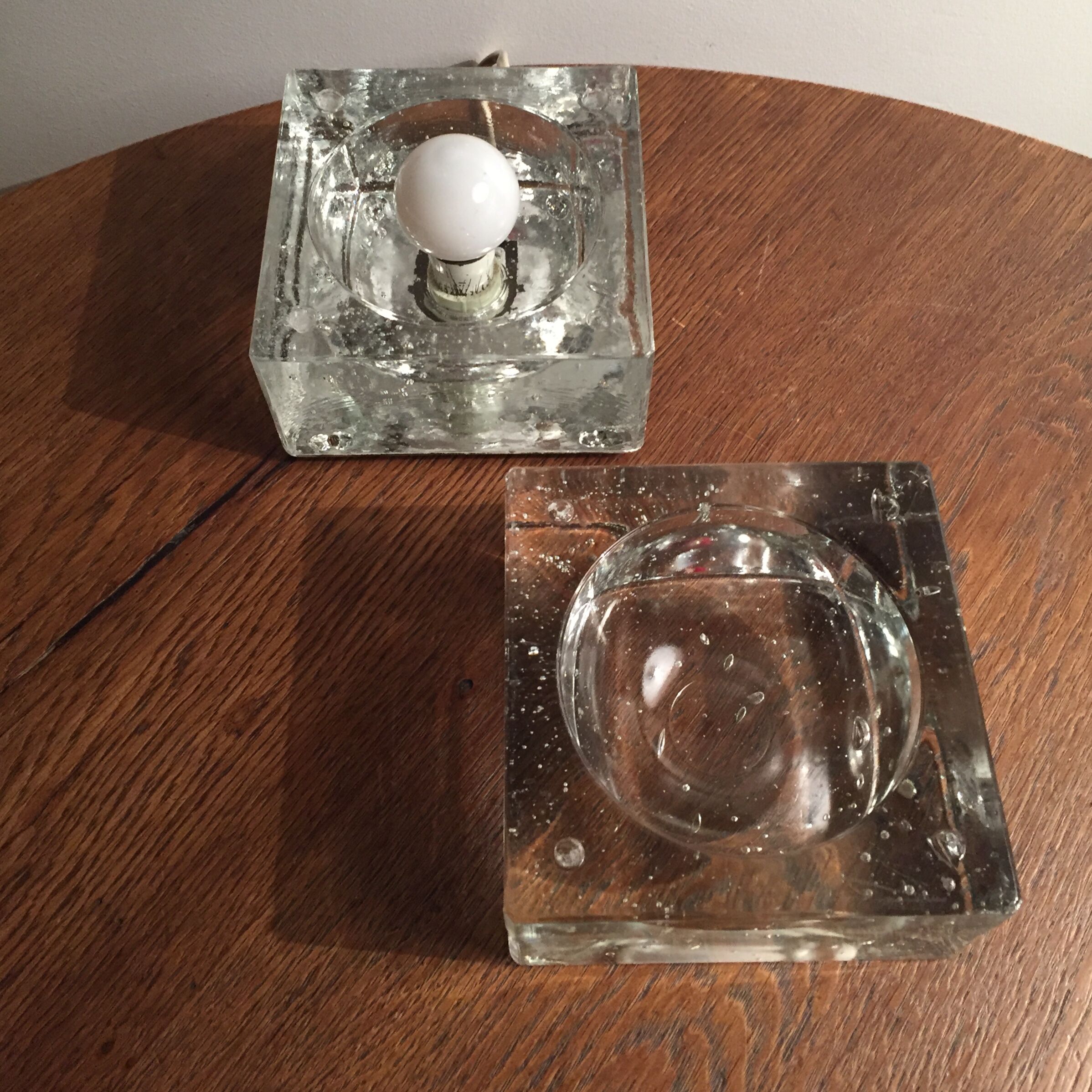 Lamp glass, cube cubosfera wila 1970