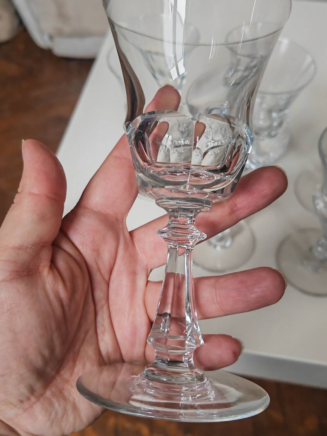 6 verres Val Saint Lambert - vin blanc