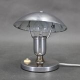 1930s Bauhaus Nickel Table Lamp, Czechoslovakia