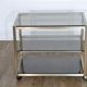 Desserte vintage en metal et verre 1970