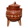 Sugar or candy box in vintage ceramic ethnic artisan tripod