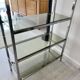 Chrome and smoked glass bookcase/shelf, circa 1970
