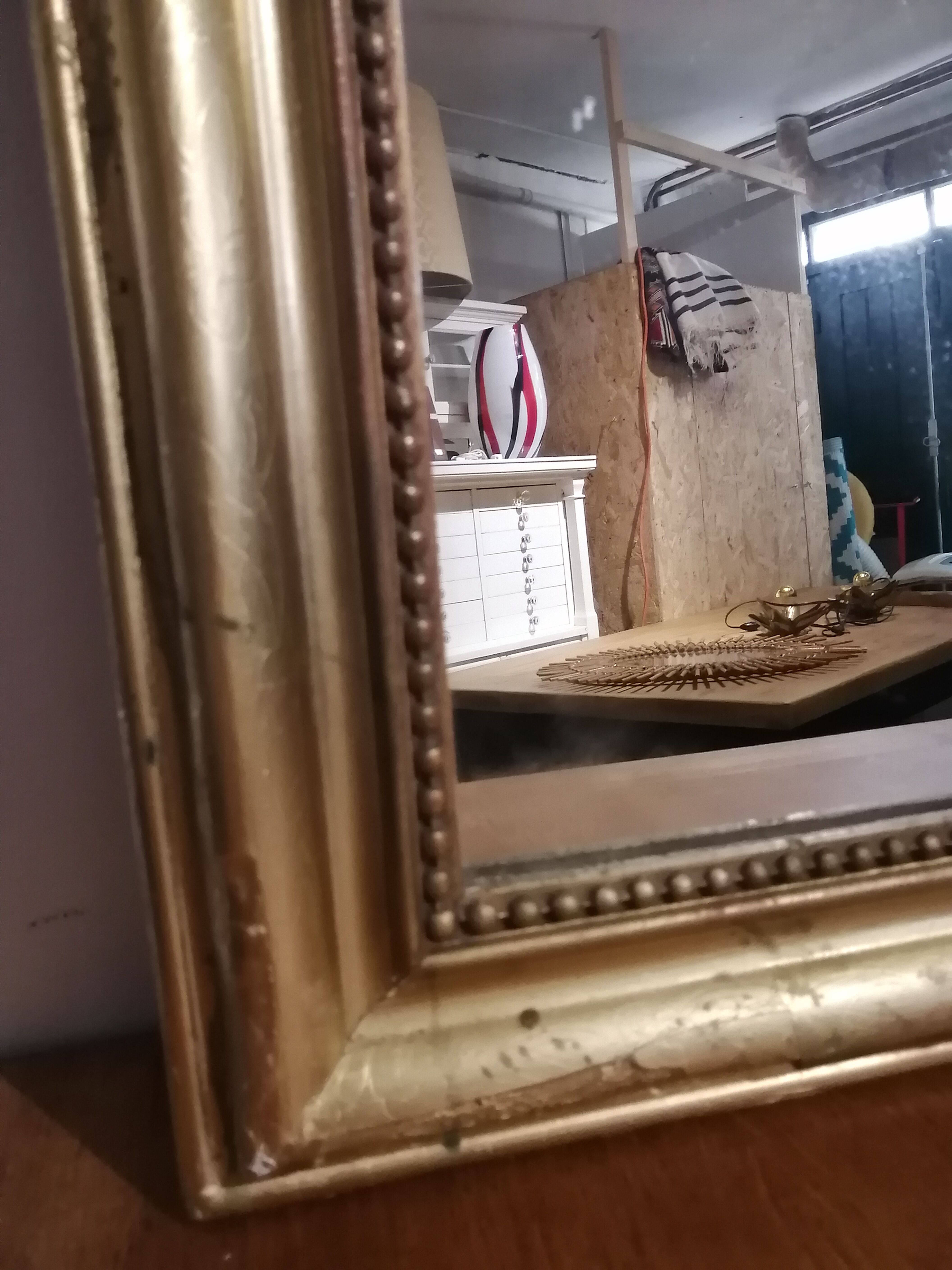 Beautiful mirror Louis Philippe very old golden  59x84cm