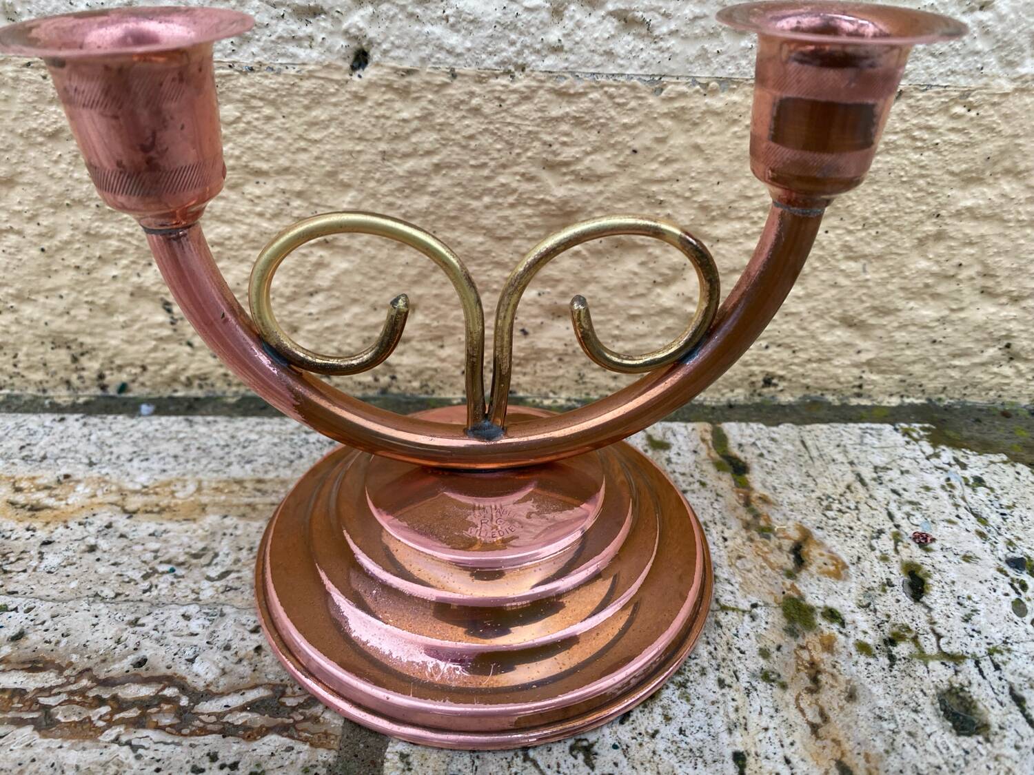 Villedieu copper candle holder