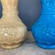 Paire de vases opaline de foire début XX