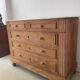 Sandblasted chest of drawers with white marble top