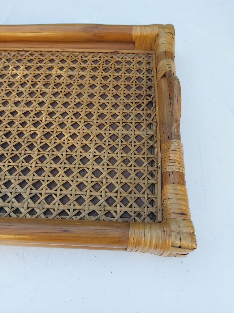 Vintage canning bamboo tray