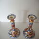 Pair of Gien earthenware chandeliers