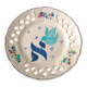 Vintage painted ceramic wall plate with cut-out design by Claude Smadja.