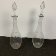 Pair of crystal wine carafes