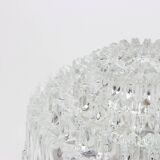 Round textured glass ceiling light by Limburg, Germany, 1970s.