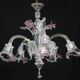 Charming Vintage Venetian Chandelier, Pink Murano Glass, 1950s