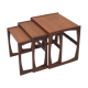 Série de 3 tables gigognes en teck
